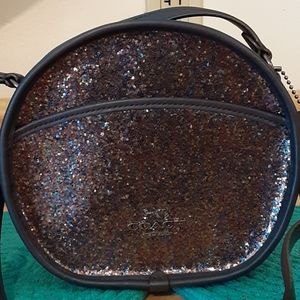 Coach Small Round Canteen Glitter Crossbody bag